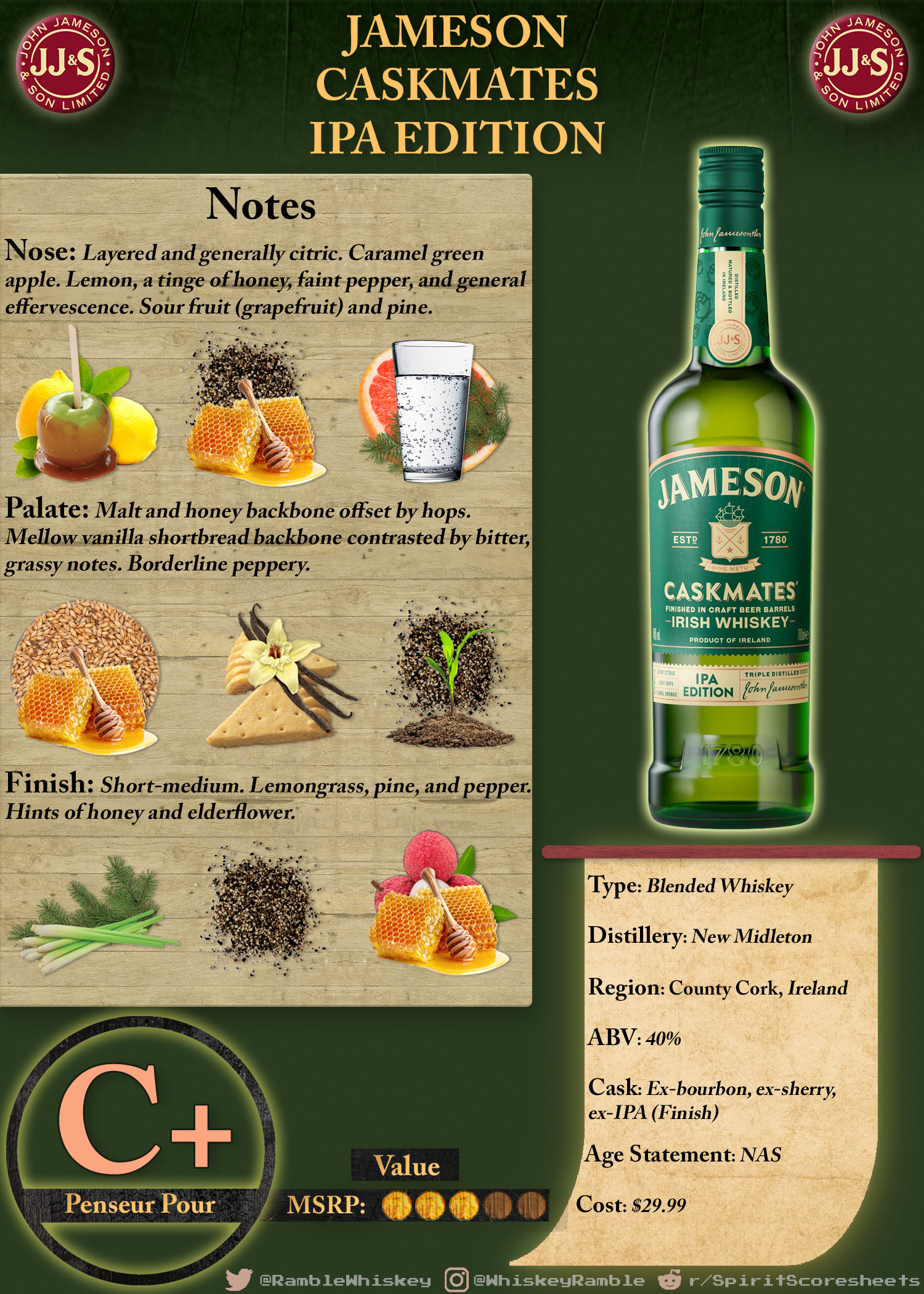 Jameson Caskmates IPA Edition Scoresheet & Review Jameson Caskmates IPA Edition Scoresheet & Review
